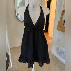 Cotton Candy LA black eyelet halter dress